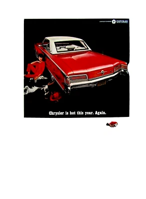 1966 Chrysler 300 Vintage Hot Again Dalmatians Original Print Ad 8.5 x 11" - Image 1 of 4