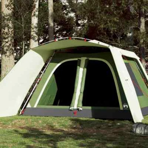 Family Tent with Porch 9-Person Green Quick Release vidaXL - Picture 1 of 12