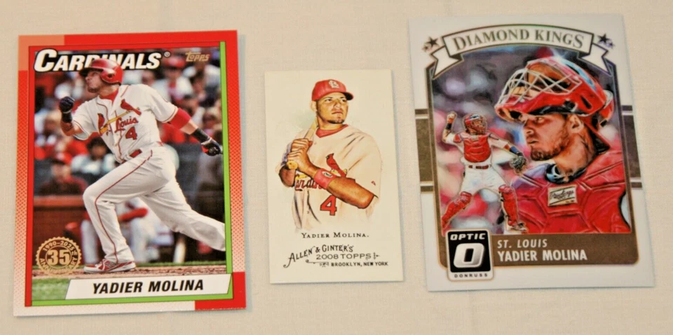 YADIER MOLINA (3) 2025 TOPPS ANNIVERSARY#T90-5 2008 A&G MINI #263 2016 OPTIC DK - Image 1 of 1