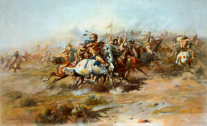 The Custer Fight by Charles Marion Russell Western Giclee Art Print + Ships Free