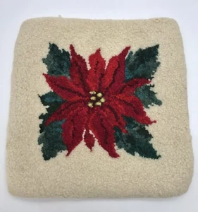 Vintage quadratische Weihnachten handhaken Tischmatte Untersetzer kleine heiße Unterlage Weihnachtsstern 9,5 Zoll - Bild 1 von 4