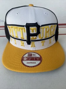 Pittsburgh Pirates New Era 9Fifty Snapback Yellow black & White Baseball Hat - Picture 1 of 6