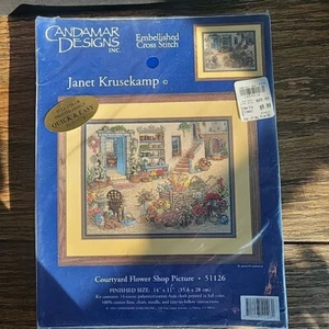 Candamar Designs 51126 Courtyard flower shop Janet Krusekamp 14x11" Opened - Picture 1 of 8