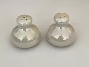 VINTAGE White Opalescent Iridescent Salt & Pepper Shaker Set - Picture 1 of 3