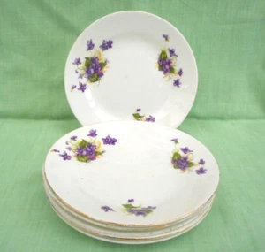 6 Tuscan China side plates - violets - smooth rim - 17.5 cm (7") diameter - Picture 1 of 3