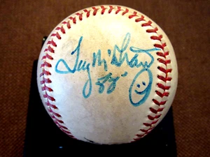 TUG MCGRAW 1969 WSC METS 1980 WSC PHILLIES SIGNED AUTO VTG ONL BASEBALL BECKETT - Picture 1 of 3