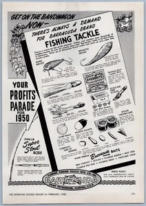 1950 Barracuda Fishing Tackle Super Midget Lure Print Ad Man Cave - Picture 1 of 2