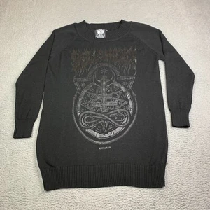 Killstar Sweater Womens L We Are The Weirdos Black Pullover Gothic Emo Crew Neck - Picture 1 of 10