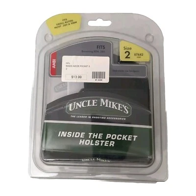 Uncle Mike's Inside Pocket Holster AMBI Size 2 Browning BDA 380 9MM NEW IN BOX - Image 1 of 4