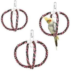 Schaukelkrone für Vögel Baumwollschaukel Papageienschaukel Ring Vogelspielzeug - Bild 1 von 1