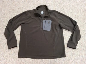 Eddie Bauer Sweater Mens XL Brown Fleece Half Zip First Ascent Performance - Picture 1 of 16