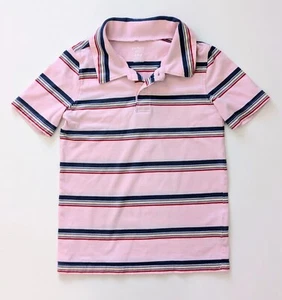 Carter's Polo Shirt Boys Pink Striped Top Blue Yellow Stripes Collared Size 6 - Picture 1 of 8