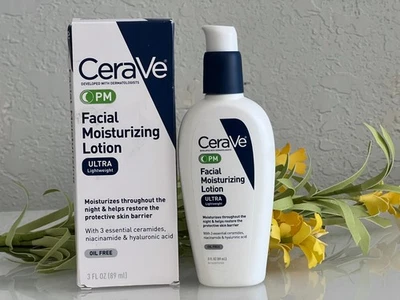 2 Pack CeraVe PM Facial Moisturizing Lotion 3 oz each NEW IN BOX!!!Oil Free - Image 1 of 4