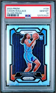 Cason Wallace Panini Prizm Silver Prizm Rookie #139 2023 PSA 10 Gem Thunder radiocontrol - Imagen 1 de 2