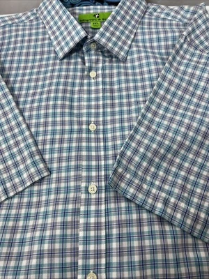 Camisa a Cuadros Azul Bolsillo Abotonado Manga Corta Bristol & Bull Para Hombres 2XL Nueva Sin Etiquetas Foto 1 de 4
