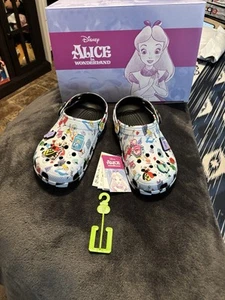 Disney Alice in Wonderland Crocs Classic Clogs M6/W8 mens 6 womens 8 - Picture 1 of 14
