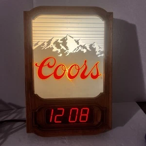Vintage Coors Lighted Bar Sign w/Digital Clock - NICE! Wilson Peak - Picture 1 of 3