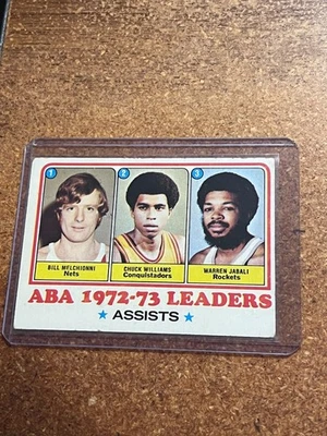 1973-74 Topps Basketball #239 1972-73 Assists Leaders Melchionni Williams Jabali - Image 1 of 2