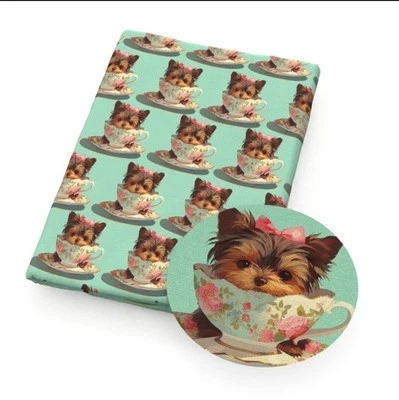 Yorkie Perro Cachorro Mascota Poliéster Mezcla Algodón Tejido.  Medio metro 20"x55" 1278858 Foto 1 de 2