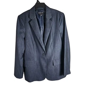Women's Blazer Size 12 Stretch Polyester Wool, Dark Blue by Jones New York - Picture 1 of 11