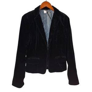 Giacca donna velluto nero J Crew alta taglia 10T 2008 twee vacanze glam party - Foto 1 di 10
