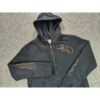Chaqueta con capucha Harley Davidson 110 años negra con cremallera XL para mujer Foto 1 de 4