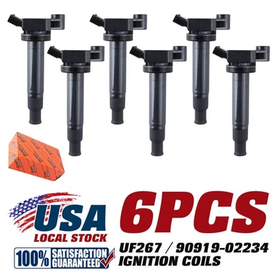 UF267 6 Ignition Coil Pack for Lexus ES300 RX300 Toyota Avalon Sienna Camry 3.0L - Image 1 of 4