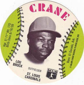 1976 CRANE DISK DISC LOU BROCK ST. LOUIS CARDINALS - Picture 1 of 2