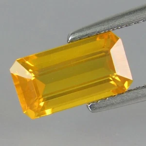1.82Cts Natural Genuine 11X6mm  Emerald Cut Mexican Fire Opal Loose Gem"Ref VDO" - Picture 1 of 3