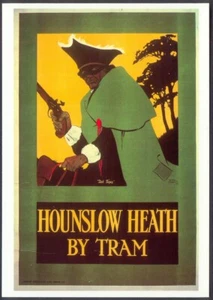 Modern Postcard: Hounslow Heath by Tram. 1914 Poster Repro. LTM402. Free Post - Foto 1 di 1