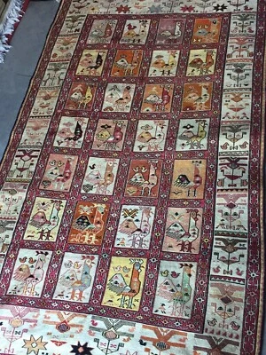 Alfombra oriental Kilim turca tejida a mano 4x6 pies Soumak tejido plano Foto 1 de 4