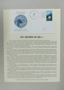 USS Dolphin 45th Ann. - Pearl Harbor, HI - Commemorative Cover & Fact Sheet - Picture 1 of 2