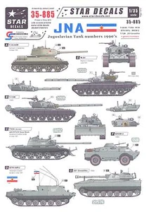 Star Decals 1/35 YUGOSLAVIAN TANK NUMBERS IN THE 1990s - Picture 1 of 3