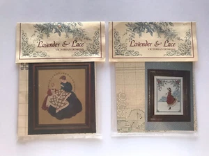Vintage Lavendel & Spitze viktorianisch ~ Winterrose ~ The Quiltmaker ~ Kreuzstichmuster - Bild 1 von 2