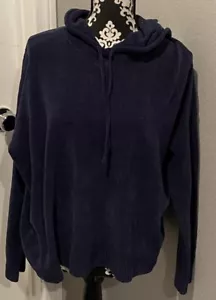 Eileen Fisher blauer Fleece Cropped Hoodie Neu mit Etikett Gr. L  - Bild 1 von 3