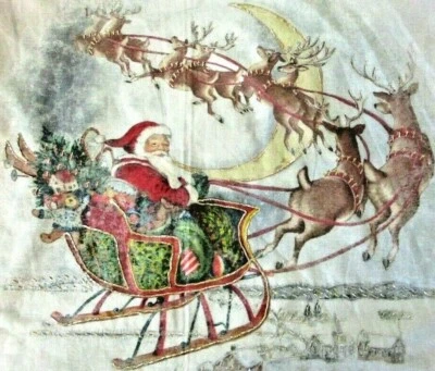 Funda de almohada Pottery Barn NOSTALGIC SANTA SLED ~ 20" cuadrada ~ nueva con etiquetas Foto 1 de 4