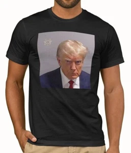 Trump Mugshot T-Shirt Top | Donald TRUMP 2024 Funny Parody Shirt Fake News Tee - Picture 1 of 4