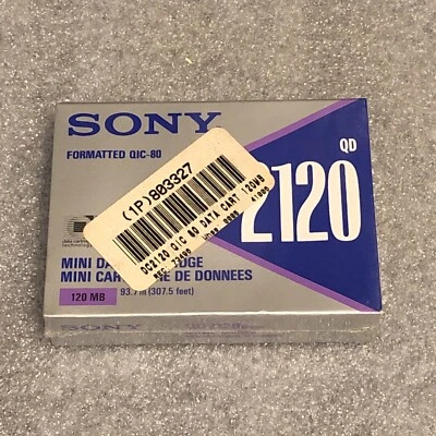 Sony QD-2120 QIC80 Mini 120MB Authentic Data Cartridge NIP Sealed 2120 - Image 1 of 2