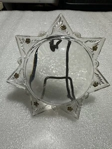 Antique Victorian 7 Point Star Goofus Glass Magnifying Frame Paperweight & Stand - Picture 1 of 9