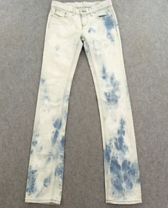 Diesel Womens Jeans 25 Blue 002J7 Tie Dye Slim Straight Mid Rise Denim New - Picture 1 of 19