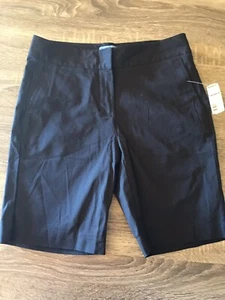 Neu mit Etikett Simply Vera Wang schwarze Damen-Bermuda mittelhoher Bund Stretchshorts Größe 4 - Bild 1 von 4