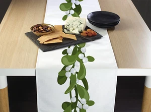 Mistletoe Border Table Runners - 12" x 72" or 14" x 108" - Picture 1 of 1