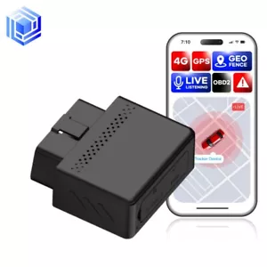 GPS Tracker with LIVE Listening Device 4G OBD2 Vehicles Car Microphone Geo Fence - Picture 1 of 6