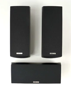 Polk Audio * 2 RM201 SAT / 1 RM202 CC Lautsprecher mit angeschraubten Wandhalterungen - Bild 1 von 12