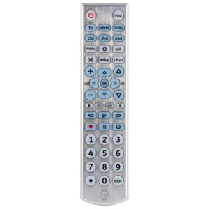 GE 6-Geräte Hintergrundbeleuchtung Große Tasten Universal TV Fernbedienung in Silber, 33712 - Bild 1 von 7