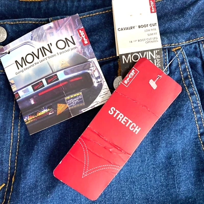 Jeans acampanados Levis Movin' On para mujer 31 x 32 nuevos con etiquetas denim vintage 12 M Foto 1 de 4