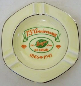 VINTAGE BREYERS ICE CREAM 75th ANNIVERSARY 1866-1941 ASHTRAY - Picture 1 of 2