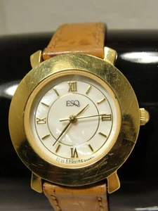 LADIES E S Q WATCH,SWISS MADE MOVEMENT, GOLD FILL CASE, STAINLESS STEEL BACK - Picture 1 of 3