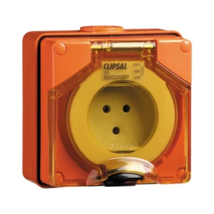Clipsal 56 Series Round 3 Pin 10A Socket Resistant Orange | 56SO310RP-RO - Picture 1 of 1