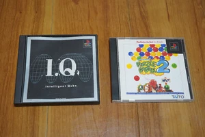 PS1 Puzzle Game Lot of 2 - I.Q. Intelligent Qube & Puzzle Bobble 2 (Bust-a-Move) - Picture 1 of 9
